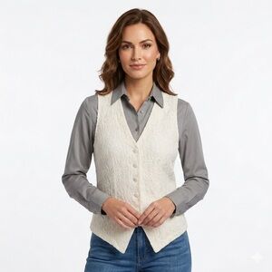 Envious Cream Lace Vest